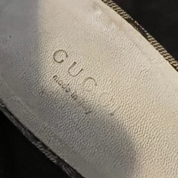 Gucci Women's Brown and Gold Slide Sandals